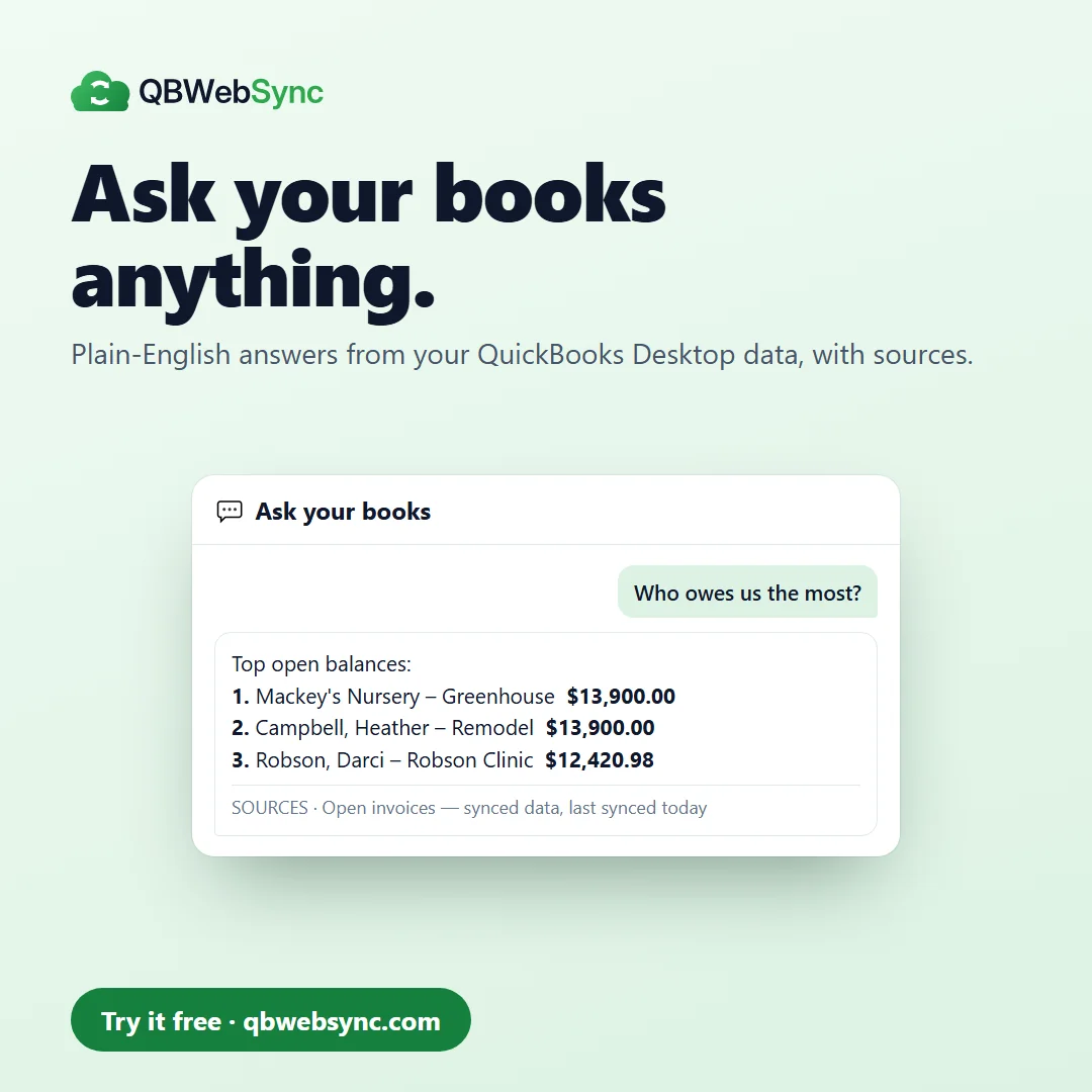 Ask your books — plain-English answers