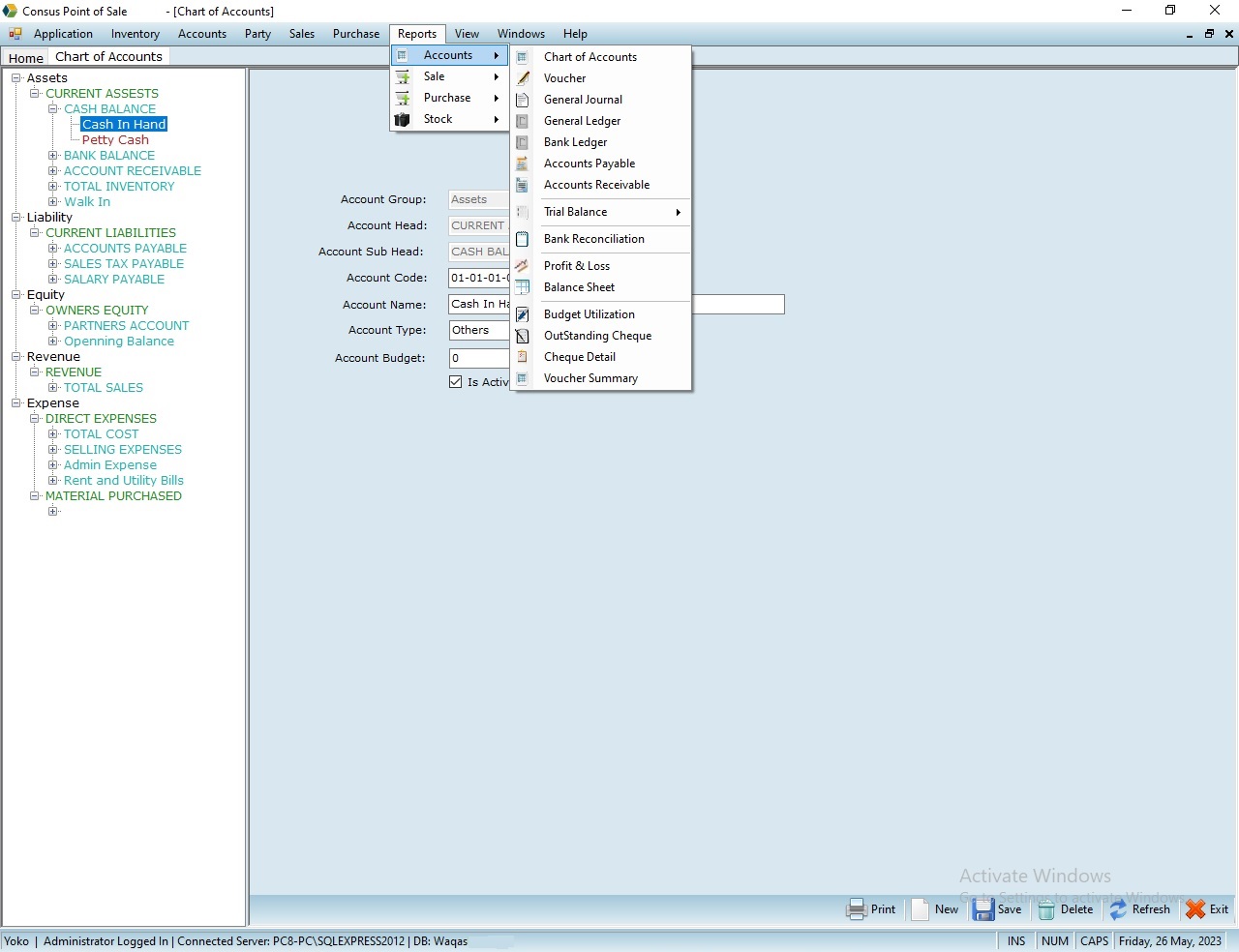 ERP Account Dashboard